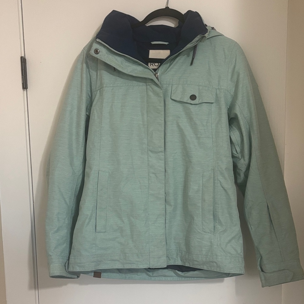 Roxy Women's Mint Green Ski Jacket with Navy Lining